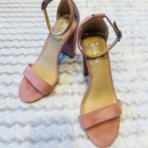 Light pink suede heels